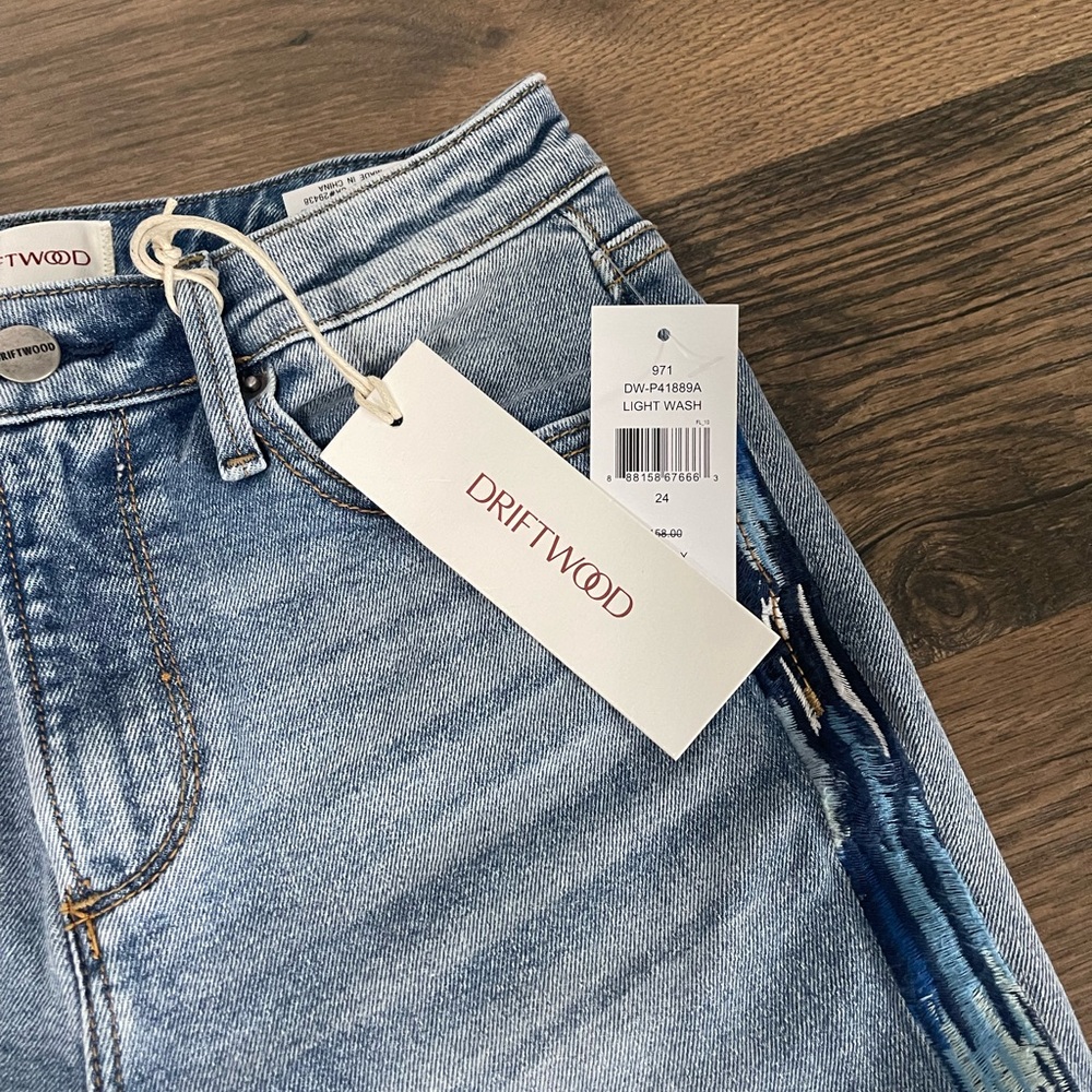 Stylish Blue Patterned Women's Jeans - Picture 5 of 9